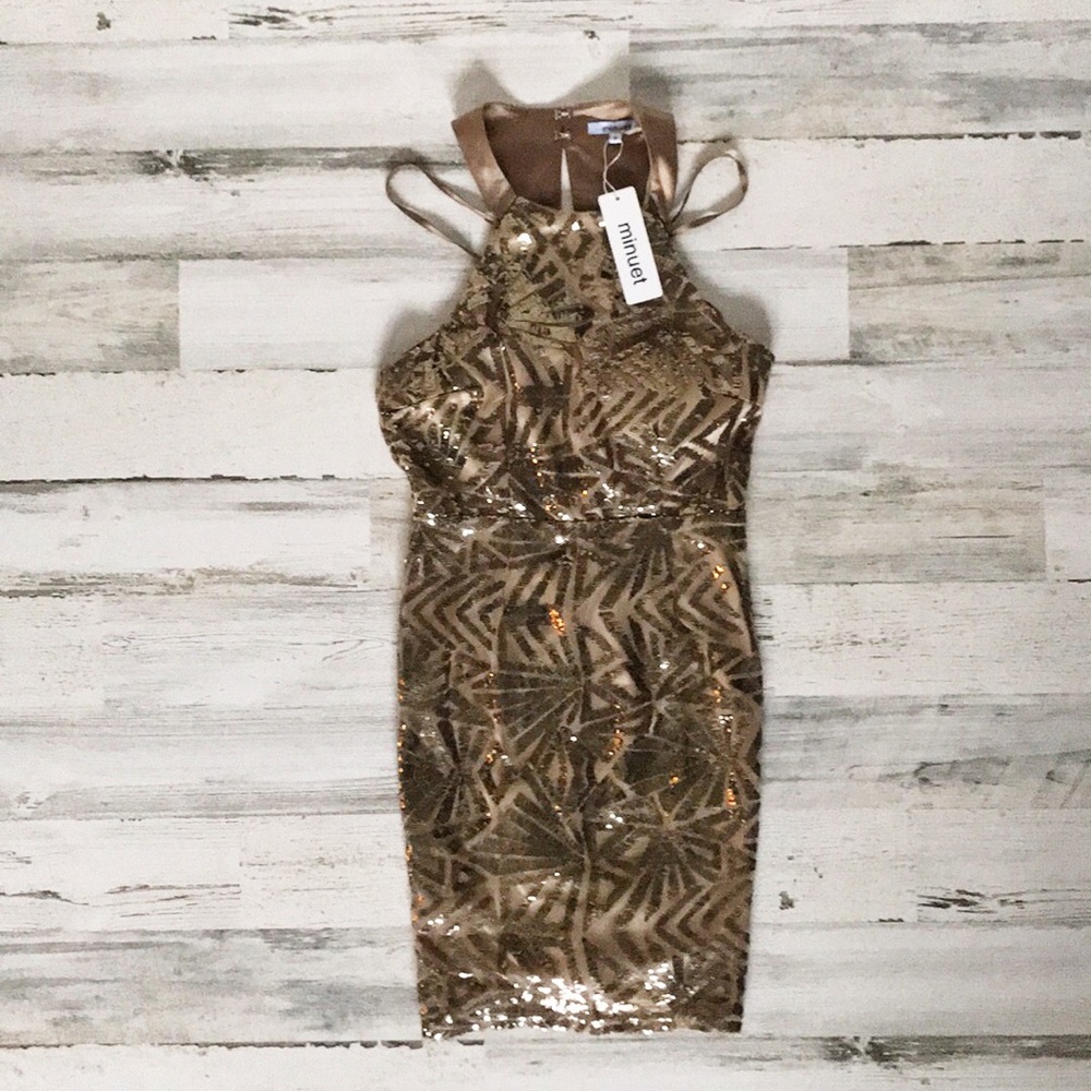 Gold sequin dress